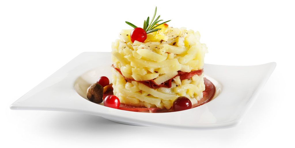 Suikaleperunasta valmistettu ruoka-annos